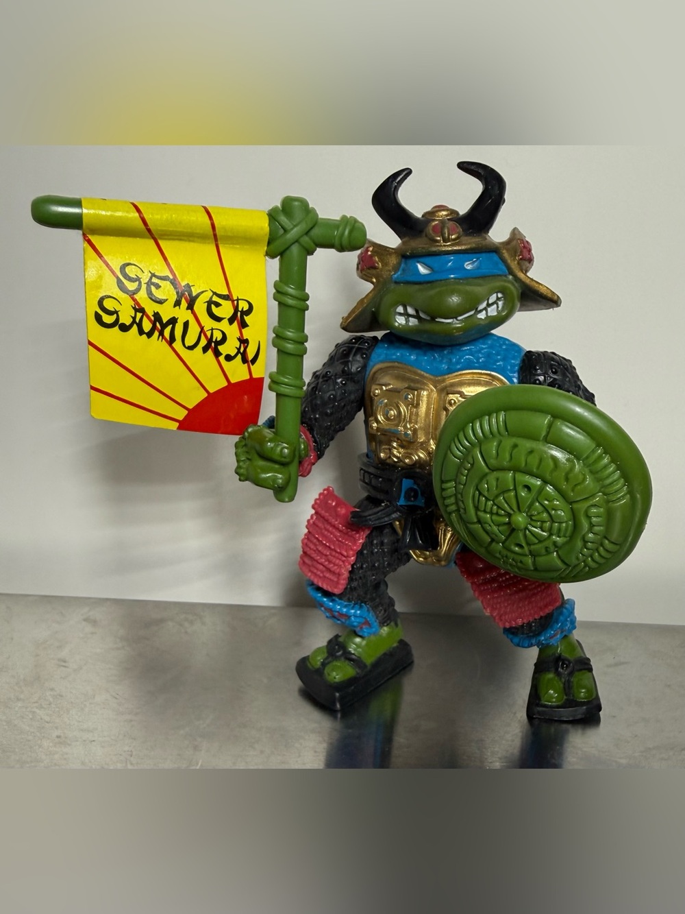 Vintage 1990 TMNT Leo The Sewer Samurai Action Figure - Playmates Toys